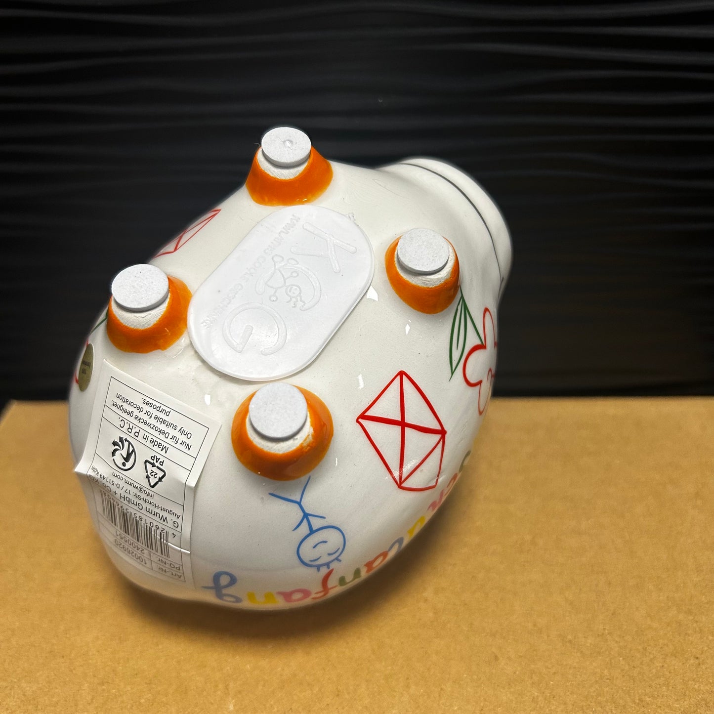 Sparschwein "Zum Schulanfang" aus Keramik, Bunt