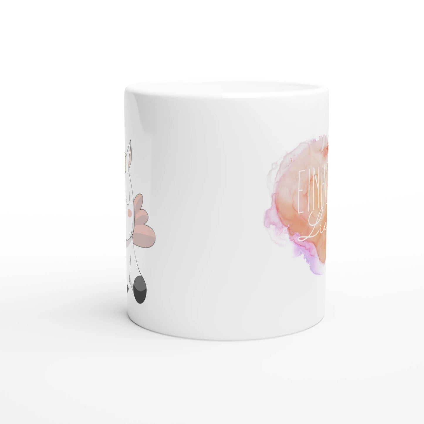 Weiße Keramiktasse Einhornliebe