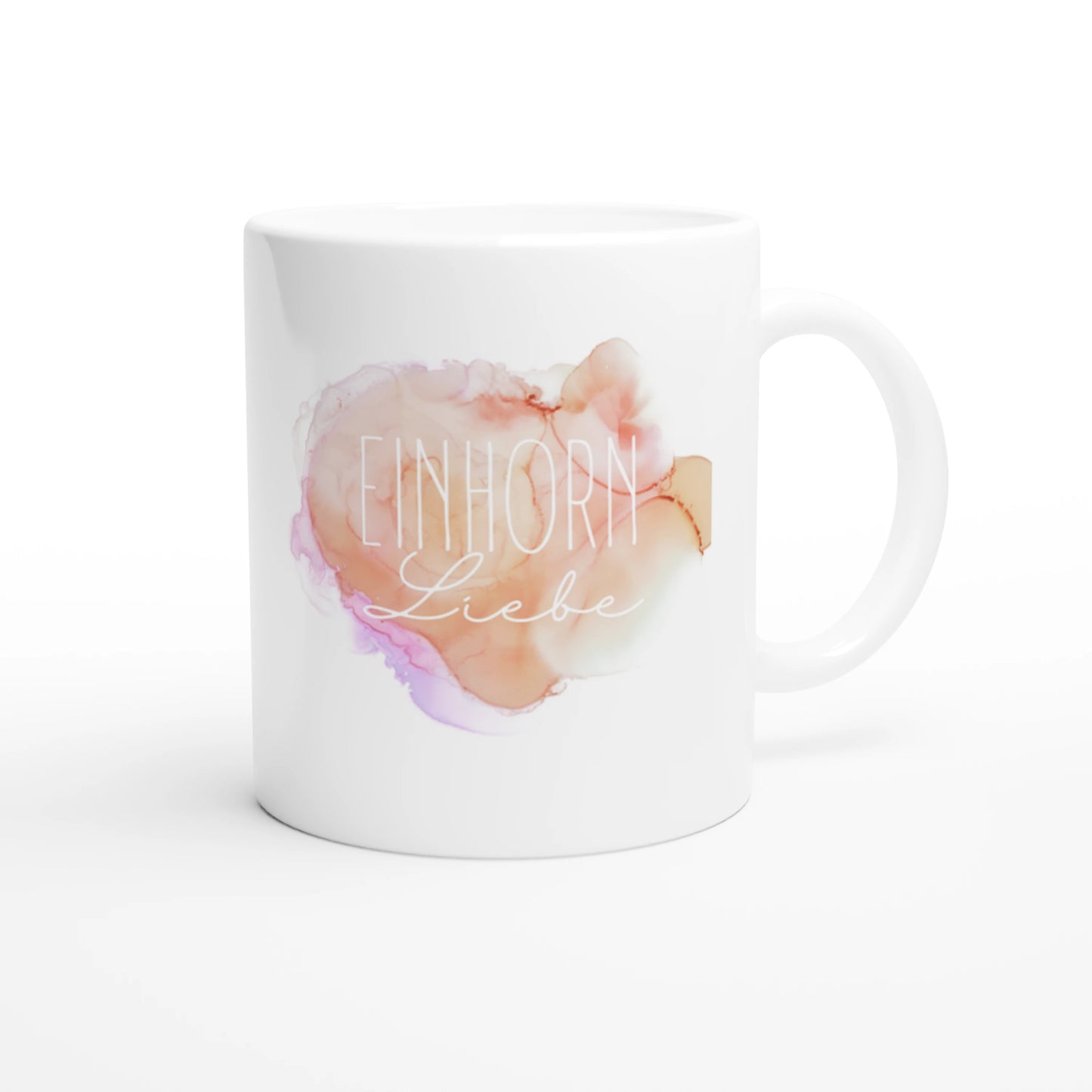 Weiße Keramiktasse Einhornliebe