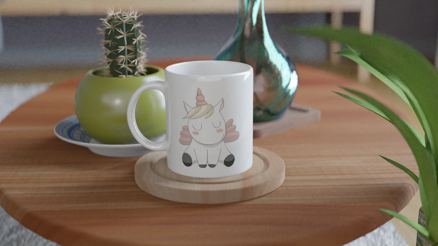 Weiße Keramiktasse Einhornliebe