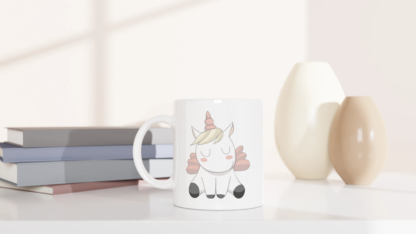 Weiße Keramiktasse Einhornliebe