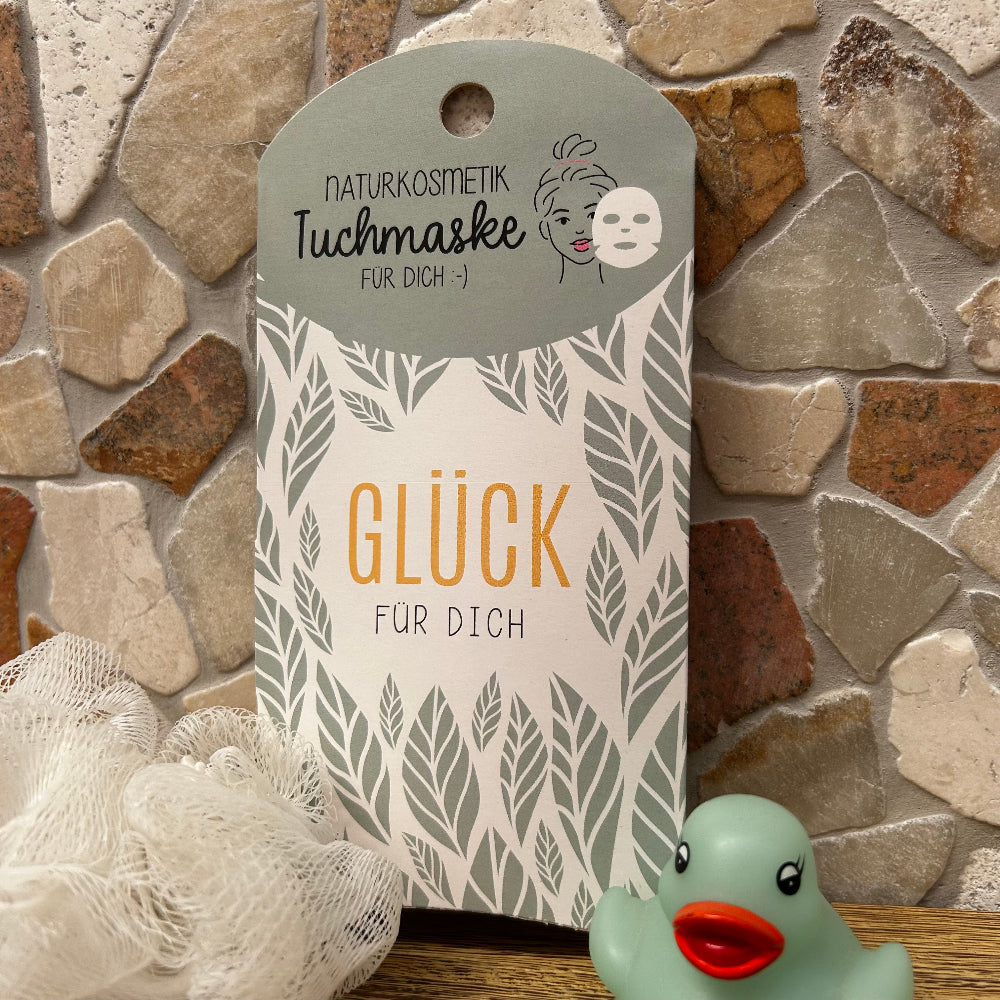 Tuchmaske Blatt Glück für dich
