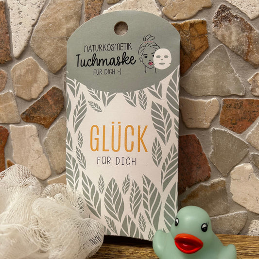 Tuchmaske Blatt Glück für dich