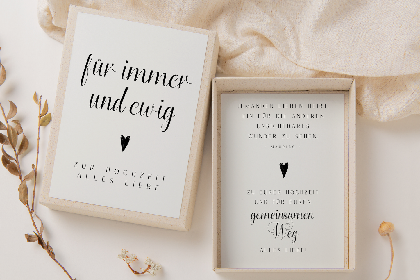 Geschenkschachtel Hochzeit schwarz/weiß - Geldgeschenk 